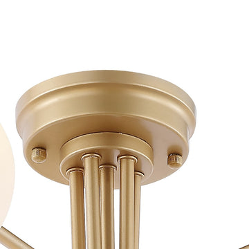 Olivier Parisian 24" Globe Modern Industrial Iron Bistro LED Semi Flush Mount
